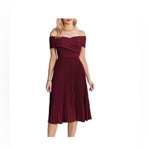 Red color evening dress